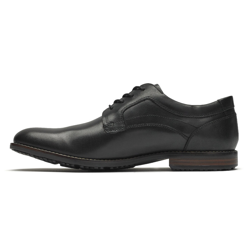 Oxfords Rockport Hombre Mexico - Dustyn Plain Toe Negros - DNFAJ8307